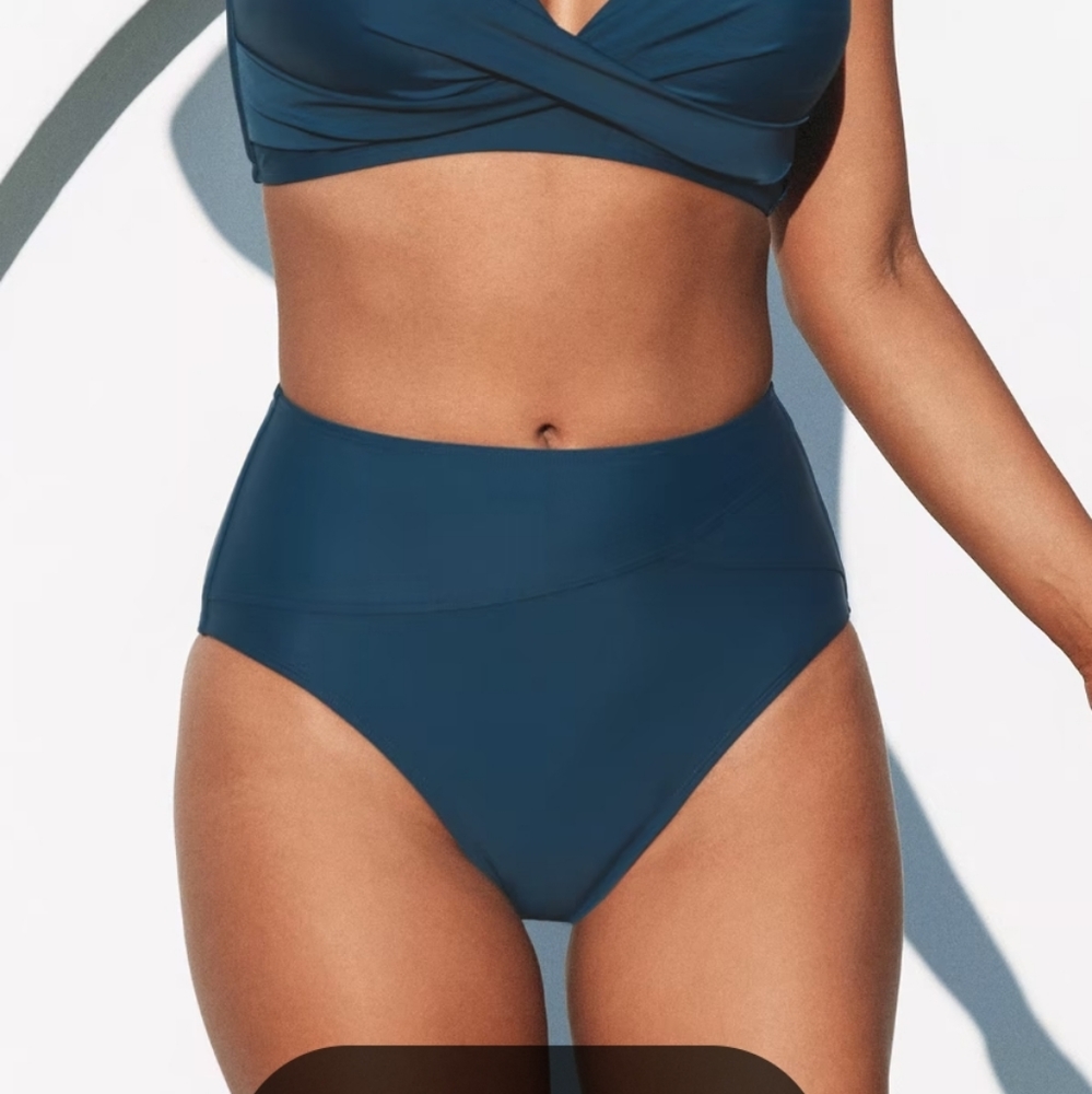 Cupshe nail blue high waisted bikini bottom